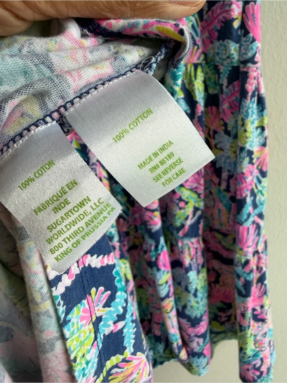 Lilly Pulitzer Navy Floral Tiered Short-Sleeve Midi Dress - Picture 6 of 6
